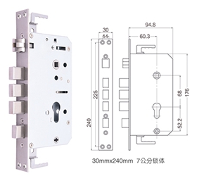 智能锁30mm-240mm-7公分锁体